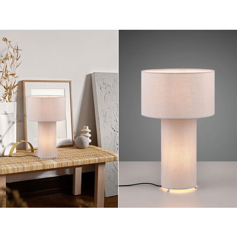 LED Tischleuchte Korpus und Lampenschirm Stoff Ultimate Grau, Höhe 40cm
