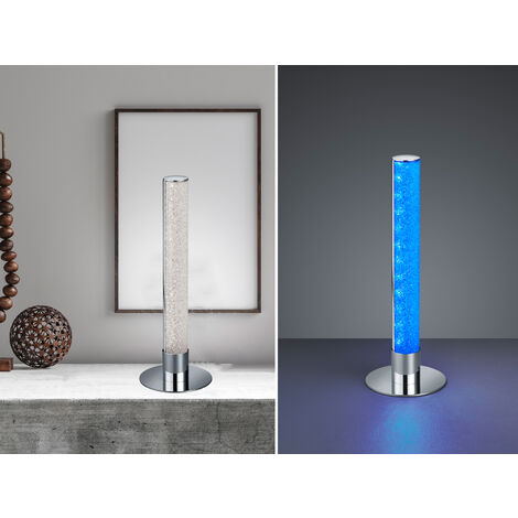 LED Tischleuchte LEIA Chrom dimmbar Fernbedienung Farbwechsel, Höhe 40cm
