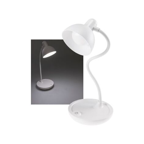 LED Tischleuchte mit Schwanenhals Batterie, dimmbar, warmweiß, Weiß