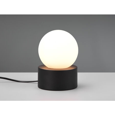 LED Tischleuchte mit Touch-Funktion, Glasschirm Weiß, Schwarz, Höhe 17cm
