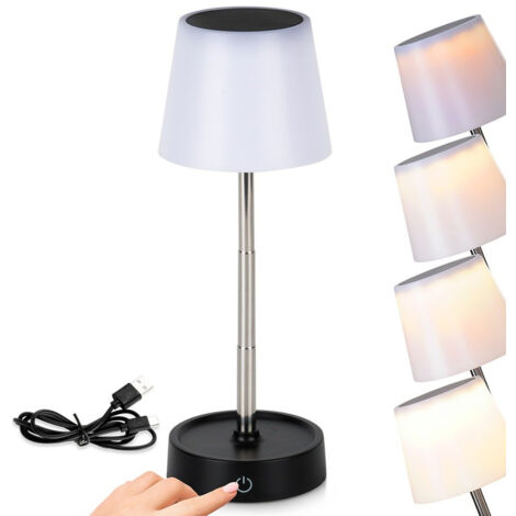 LED Tischleuchte weiß kabellos 11-29,5 cm