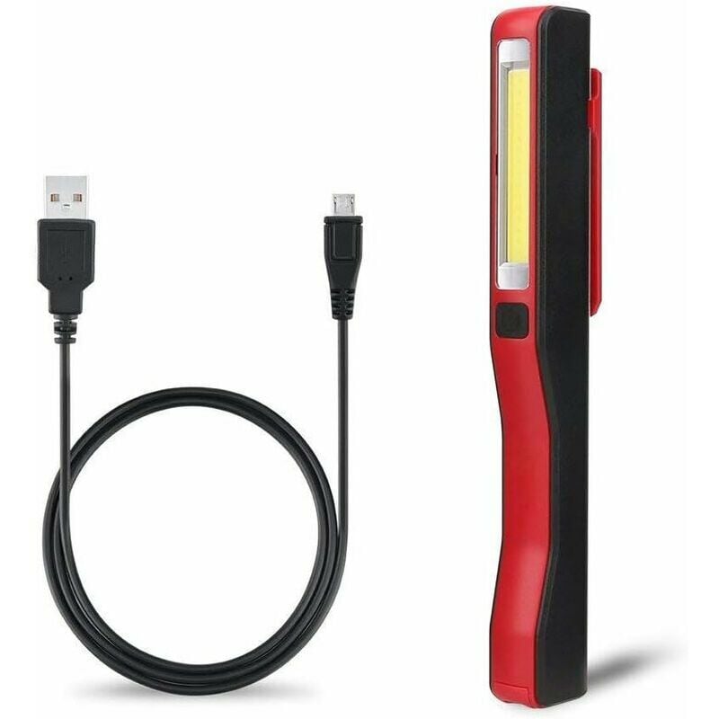 Hoopzi - led Torch Inspection Light - Rechargeable led Work Light Super Bright cob led Torch Pocket Torch Camping Light with Magnetic Clip for Home