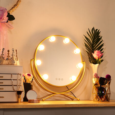 LED Touch Screen HD Dimmable Tabletop Makeup Mirror