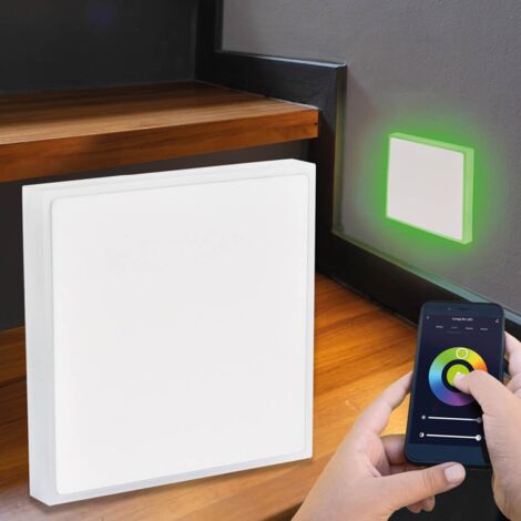 LED Treppenleuchte eckig weiß - Lichtfarbe: Smart Tuya RGB CCT 3W - Lichtaustritt: Halo