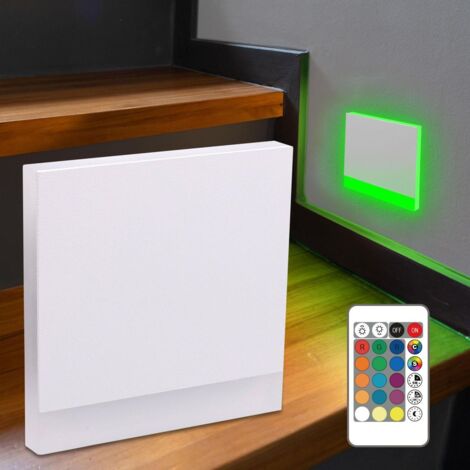 LED Treppenleuchte eckig weiß - Lichtfarbe: Warmweiß bis Kaltweiß + RGB-Farben - Lichtaustritt: Orbis
