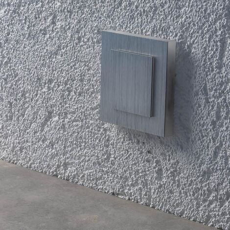 LED Treppenleuchte IP44 eckig Alu-gebürstet - Lichtfarbe: Warmweiß 1,5W - Lichtaustritt: Doppio
