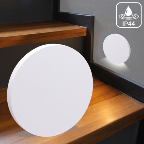 LED Treppenleuchte IP44 rund weiß - Lichtfarbe: Neutralweiß 1,5W - Lichtaustritt: Kato