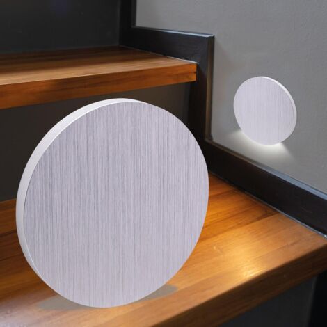 LED Treppenleuchte rund Alu-gebürstet - Lichtfarbe: Neutralweiß 1,5W - Lichtaustritt: Kato