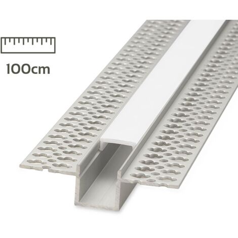 LED Trockenbau U-Einbau-Profil eloxiert 55,5 x 15mm opal - Länge: 100cm