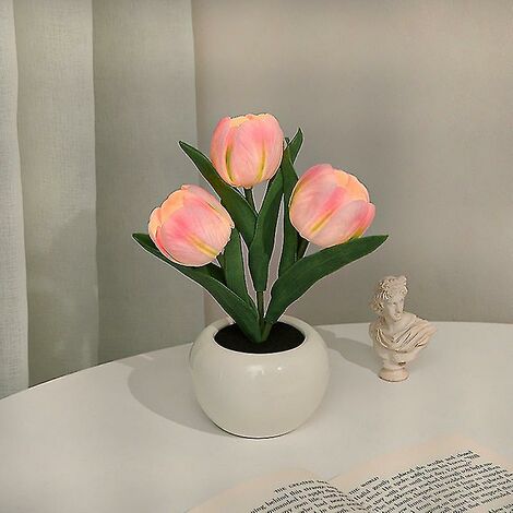 UGREAT LED tulipe Night Light Simulation lampe de table de fleurs amélioration de la maison ambiance lampe bureau / chambre / Bar / Café Romantique pot cadeau