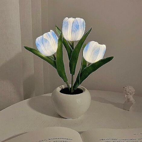 UGREAT LED tulipe Night Light Simulation lampe de table de fleurs amélioration de la maison ambiance lampe bureau / chambre / Bar / Café Romantique pot cadeau