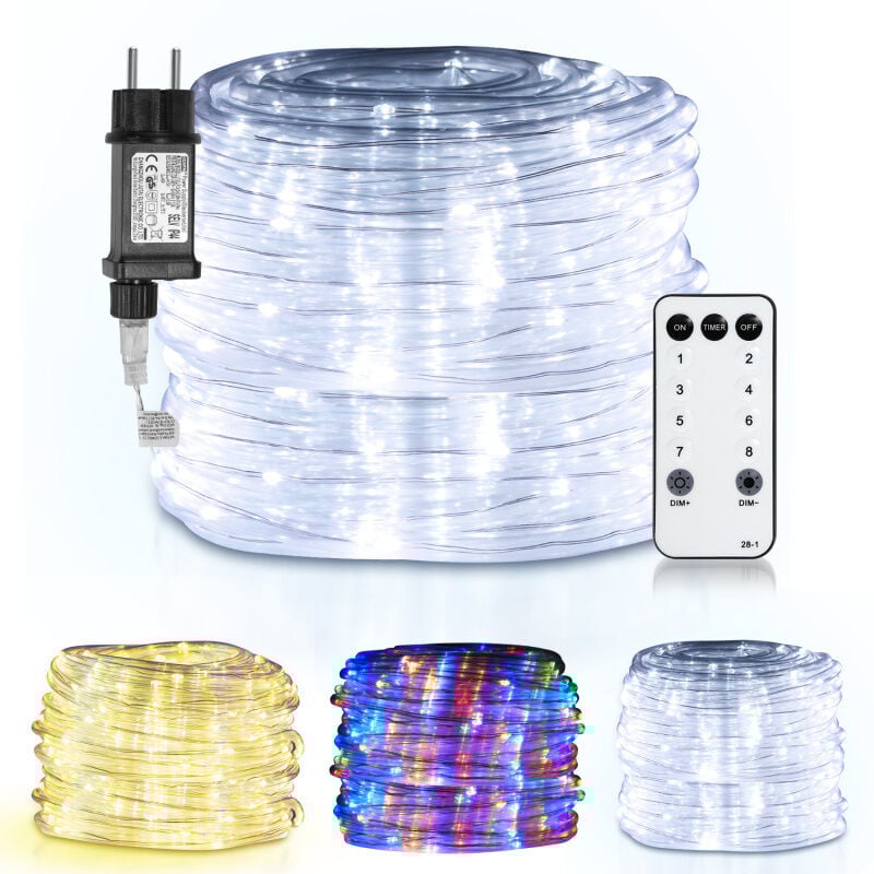 Led Tuyau lumineux extérieur/intérieur Mariage Décor Chaîne lumineuse Lampe Tuyau lumineux Blanc 20m