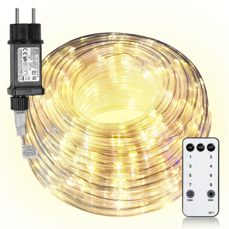 Led Tuyau lumineux extérieur/intérieur Mariage Décor Chaîne lumineuse Lampe Tuyau lumineux Blanc Chaud 30m