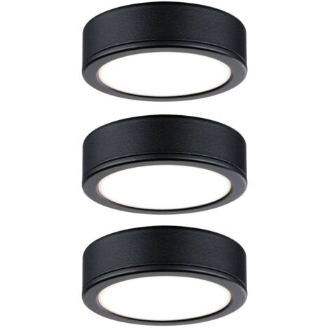 LED Unterschrankleuchte Pukk Rund 6,5cm Schwarz