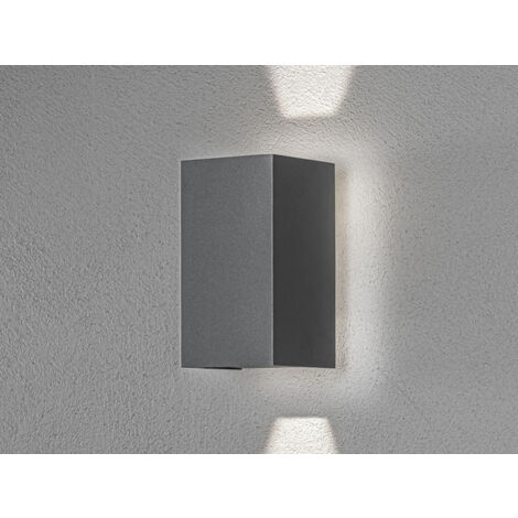 LED Up and Down Außenwandleuchte CREMONA Höhe 17cm, Anthrazit