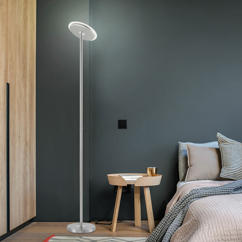 

LED uplighter touch dimmer lámpara de pie reflector lámpara de pie lámpara de pie lámpara de pie, cabezal de lámpara giratorio, metal de acero, 22W
