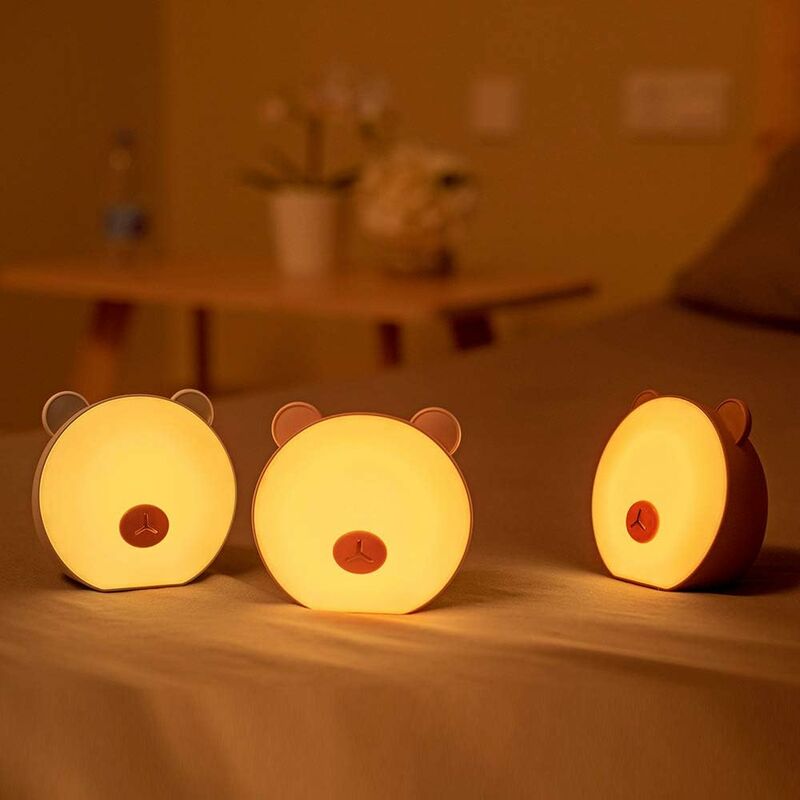Led Veilleuse Maison Chevet Chambre Lumière D'allaitement Petit ours rose-Fei Yu
