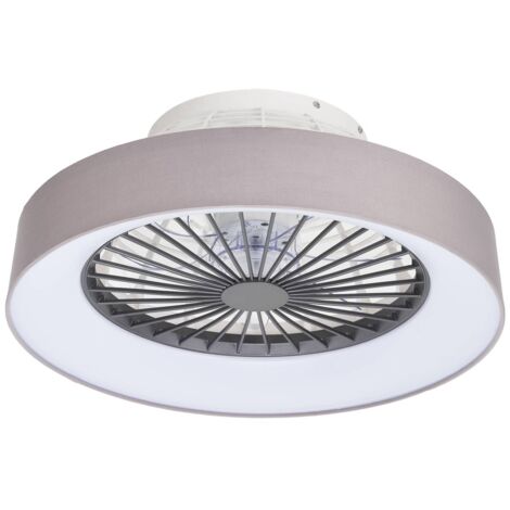 LED Ventilador de techo con lámpara 'Circuma' (Moderno) en Blanco hecho de Metal e.o. para Salón & Comedor (1 llama,) de Starluna Ventilador - blanco, plata