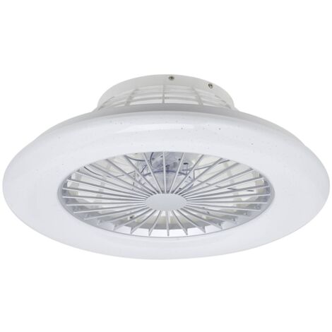 LED Ventilador de techo con lámpara 'Taloni' (Moderno) en Blanco hecho de Metal e.o. para Salón & Comedor (1 llama,) de Starluna Ventilador - blanco, cromo