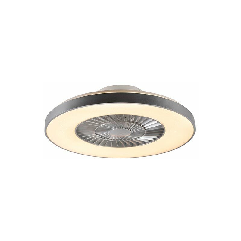 Qazqa - climo - led Dimmable Ventilateur de plafond variateur inclus - 1 lumière - ø 59 cm - Argenté - Design - éclairage intérieur - éclairage