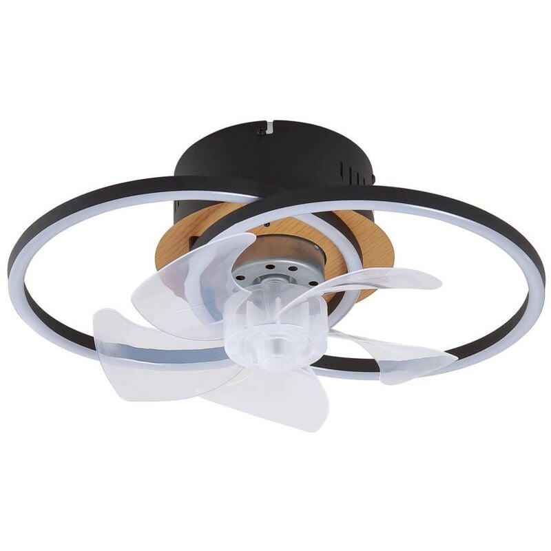 Led Ventilateur de plafond avec lampe à intensité variable 'Lomana' en aluminium pour salon & salle à manger