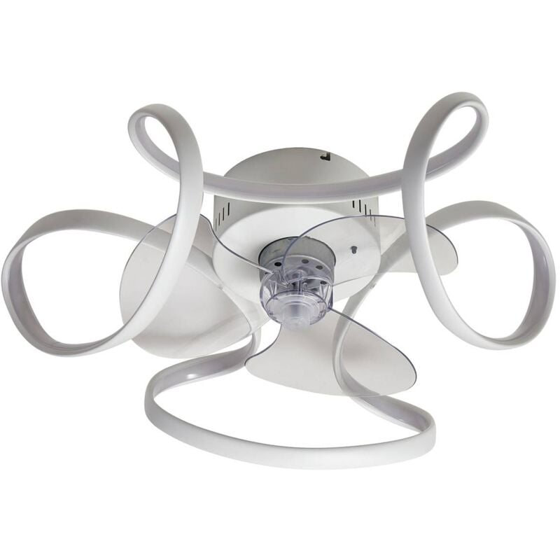 Lindby - led Ventilateur de plafond avec lampe à intensité variable 'Lomata' en aluminium pour salon & salle à manger