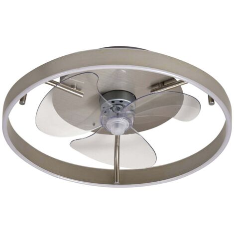 LED Ventilateur de plafond avec lampe à intensité variable 'Momitu' en aluminium pour salon & salle à manger