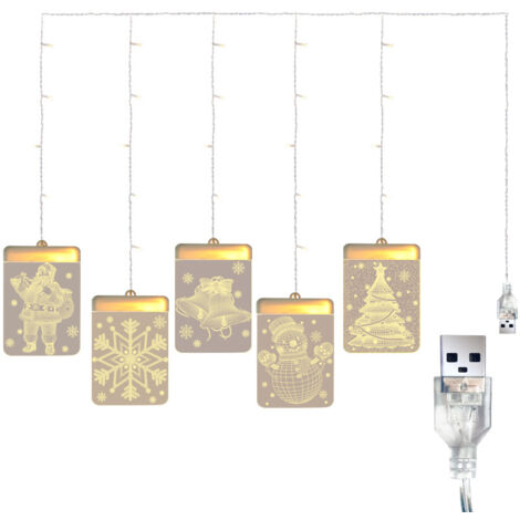 LED ventouse lumière 3D porte et fenêtre père noël élan cloches noël LED guirlande lumineuse flocon de neige nouvel an économique A