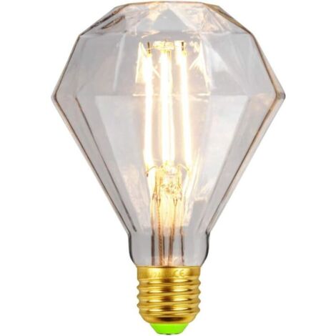 LED-Vintage-Glühbirne 4W Diamond Edison Glühbirne G95 220/240V E27 Spezial-Dekorationsglühbirne (Transparent) [Energieklasse D]