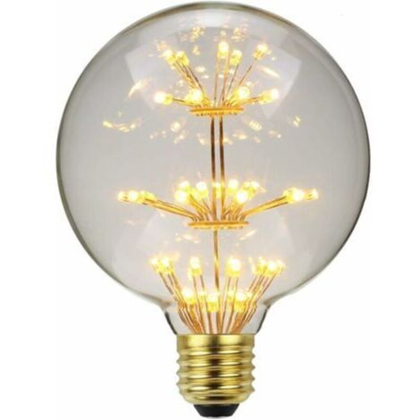 LED-Vintage-Glühbirne RGB Feuerwerk Edison Glühbirne 3W 220/240V E27 Dekorative Glühbirne (G95) [Energieklasse G]
