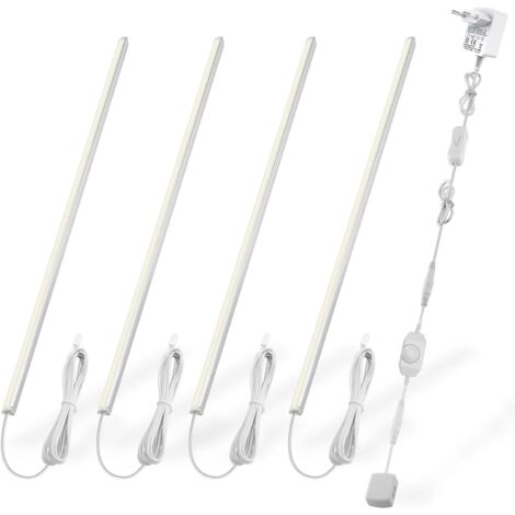 LED Vitrine V-Shaped Lighting Kit (4-Pack) Dimmable 30cm Bars 12W 1200lm All Accessories Included