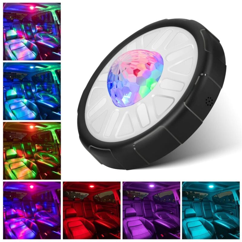 Memkey - Led Voiture Interieur Sans Fil, Led usb Voiture Éclairage Intérieur de Voiture rgb 12 Couleurs de Voiture Tactile Mené Lampe pour Coffre de