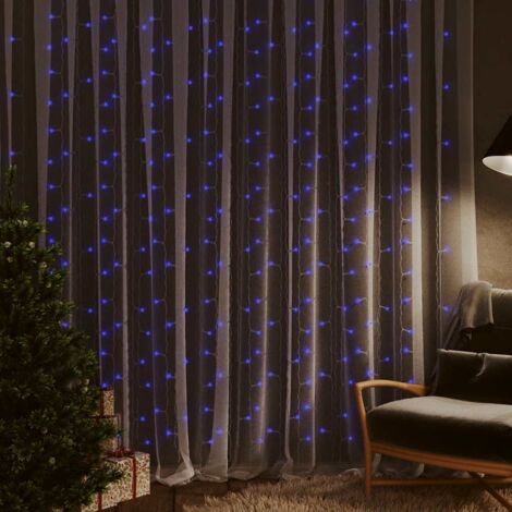 LED-Vorhanglichter 3x3 m 300 LED Blau 8 Funktionen