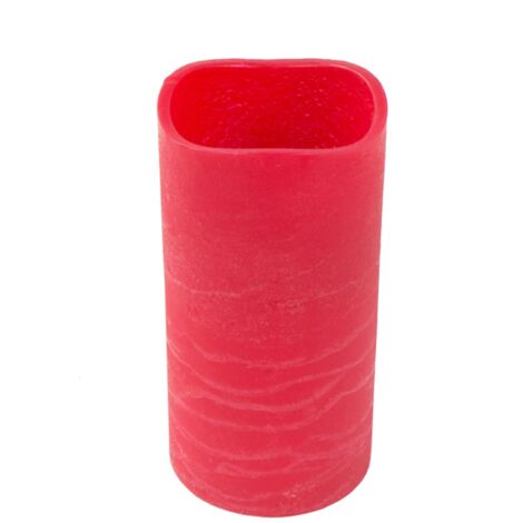 LED Wachs-Stumpenkerze Ø 10cm mit Pustefunktion Adventskerze Weihnachtsdeko  - 10x10 cm, rot