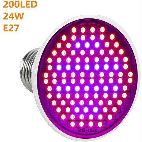 LED-Wachstumslicht Pflanzenlicht 24W E27 Birne 200 Stück LED-Spektrum für den Pflanzenanbau Blumengarten