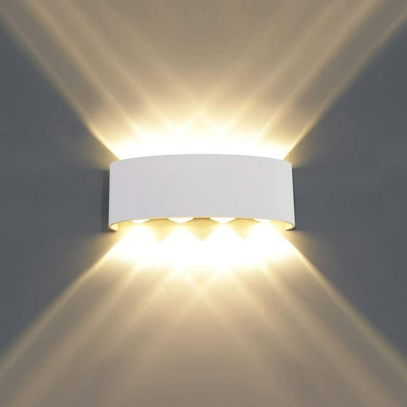 Wottes - LED Wall lamp, indoor wall light modern pure aluminum bedroom living room bathroom decorative sconce - White
