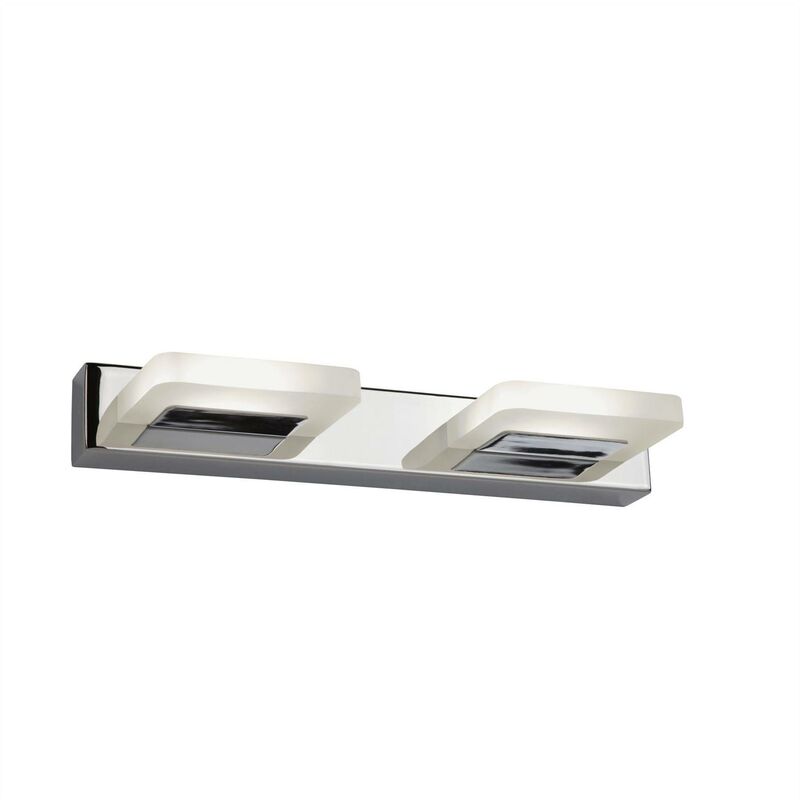Searchlight Lighting - Searchlight - Integrated LED 2 Light Wall Light Chrome, Frosted