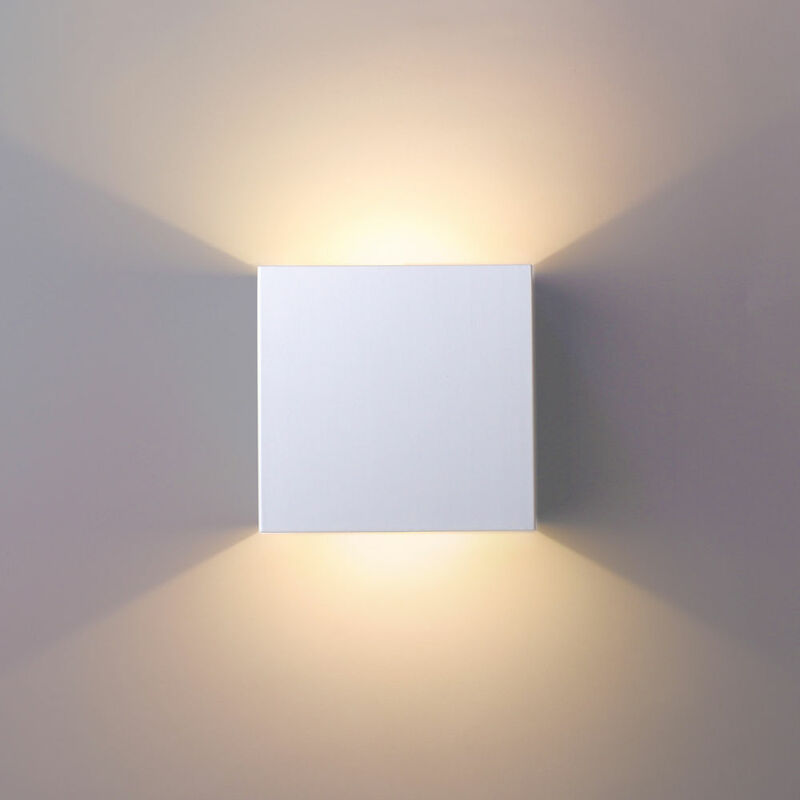 Axhup - LED Wall Light 6W Modern Aluminum Wall Lamp Sconce Fixtures for Living Room Bedroom Outdoor (White, Warm White)