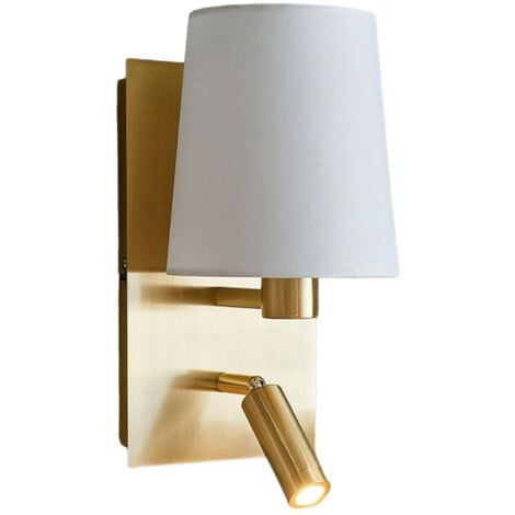 LAMPENWELT LED Wall Light 'Aiden' made of Textile for Living Room & Dining Room