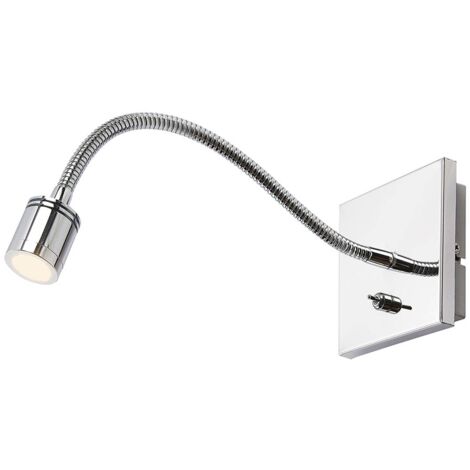 main image of "LED Wall Light 'Berfin' (modern) in Silver made of Metal for e.g. Bedroom (1 light source,) from Lindby | wall lighting, wall lamp"