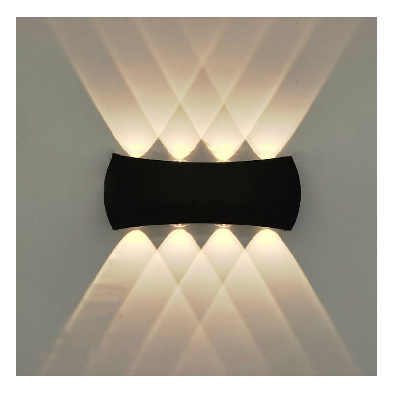 Led Wall Light Black Indoor Aluminum Wall Lamp Modern Wall Sconce for Living Room Bedroom Hallway, Warm White 8W - 8W