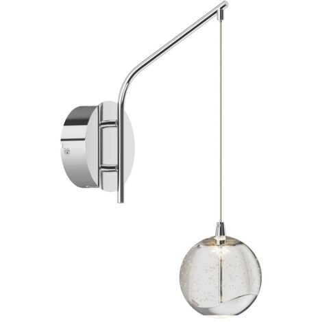 main image of "LED Wall Light 'Hayley' (modern) in Clear made of Glass for e.g. Living Room & Dining Room (1 light source,) from Lucande | wall lighting, wall lamp"