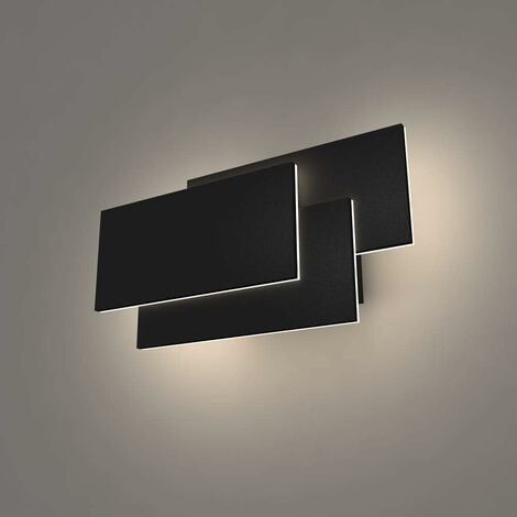LED Wall Light Indoor 24W Modern Wall Lamp Simple Wall Sconce Cold White 3 in 1 Wall Light Fixture for Living Room Bedroom Stairwell Hallway Black