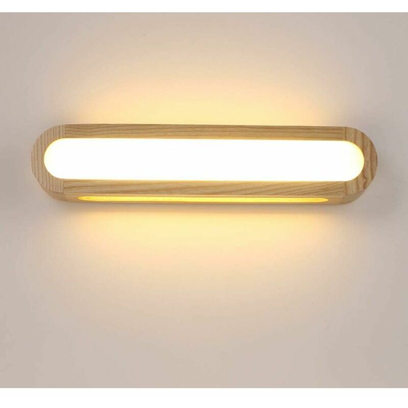 Choyclit - Applique Murale led Interieur, Lampe Murale Bois Dimmable led Mur Lumière pour Salon Chambre Escaliers Couloir Salle de bain (45CM)