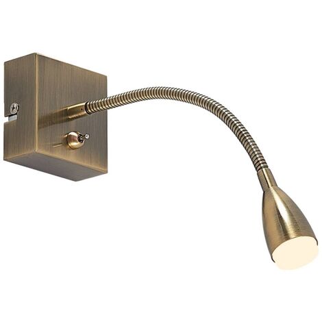 main image of "LED Wall Light 'Jolka' (modern) in Bronze made of Metal for e.g. Bedroom (1 light source,) from Lindby | wall lighting, wall lamp"