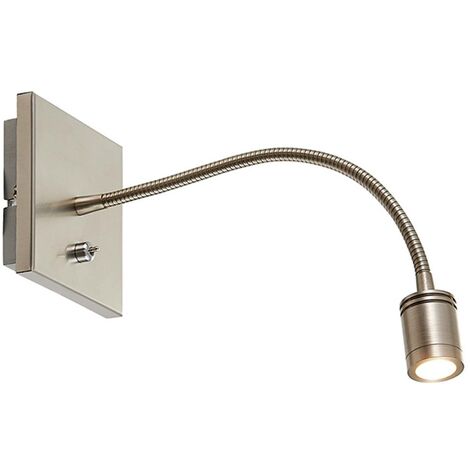 main image of "LED Wall Light 'Legera' (modern) in Silver made of Metal (1 light source,) from Lindby | wall lighting, wall lamp"