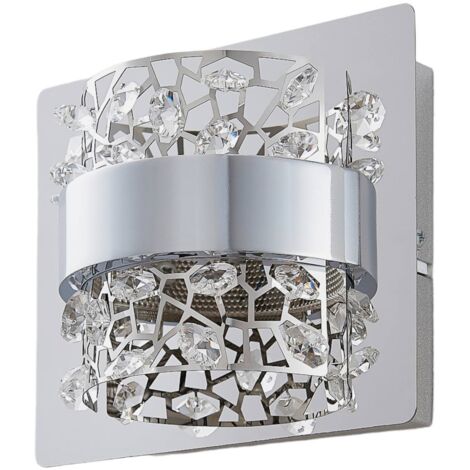 main image of "LED Wall Light 'Neelie' (modern) in Silver made of Metal for e.g. Bedroom (1 light source,) from Lucande | wall lighting, wall lamp"