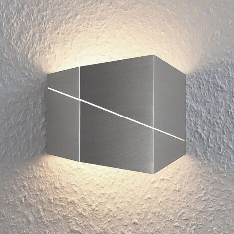 main image of "LED Wall Light 'Nikolae' (modern) in Silver made of Metal (1 light source,) from Lindby | wall lighting, wall lamp"