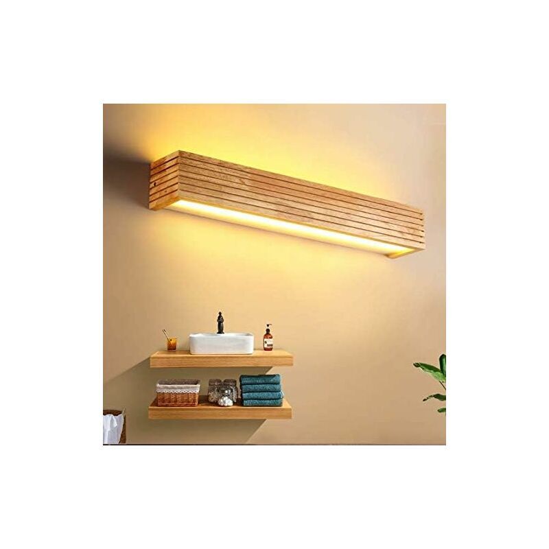 Led Wall Light Sconces Indoor Lighting Wood Wall Lamp Warm Light Lamp for Bedroom Living Room Office Corridor (35cm new)