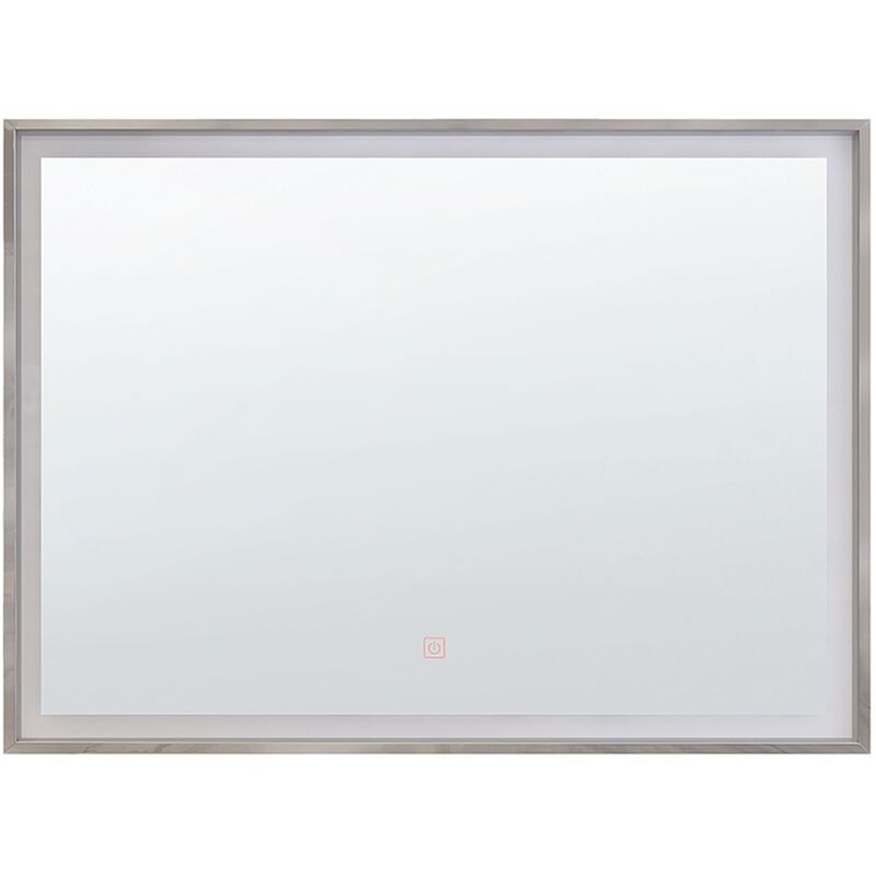 Modern Bathroom Wall Mirror with Led Rectangular 60 x 80 cm Silver Argens - Silver